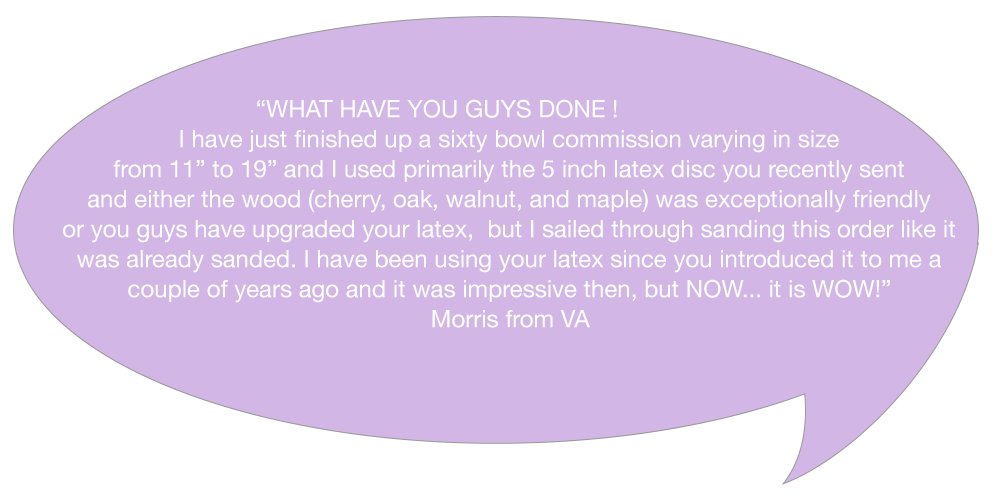 Klingspors Woodworking Shop testimonial sandpaper abrasives latex discs disks