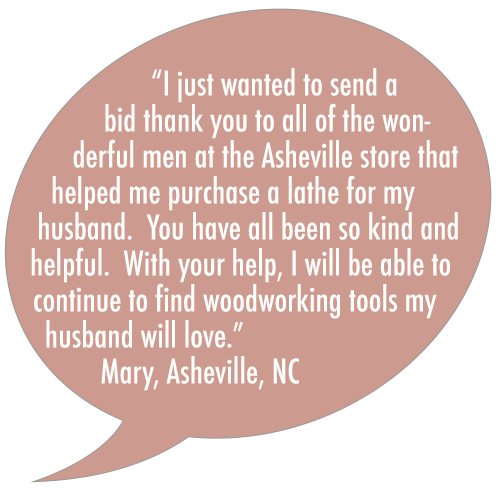 Klingspors Woodworking Shop testimonial Asheville store lathe woodworking tools