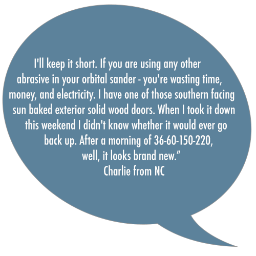 Klingspors Woodworking Shop testimonial sanding abrasives orbital sander