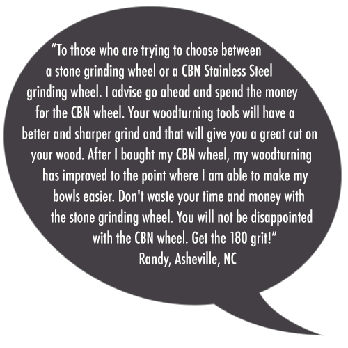 Klingspors Woodworking Shop testimonial CBN stainless steel grinding wheel